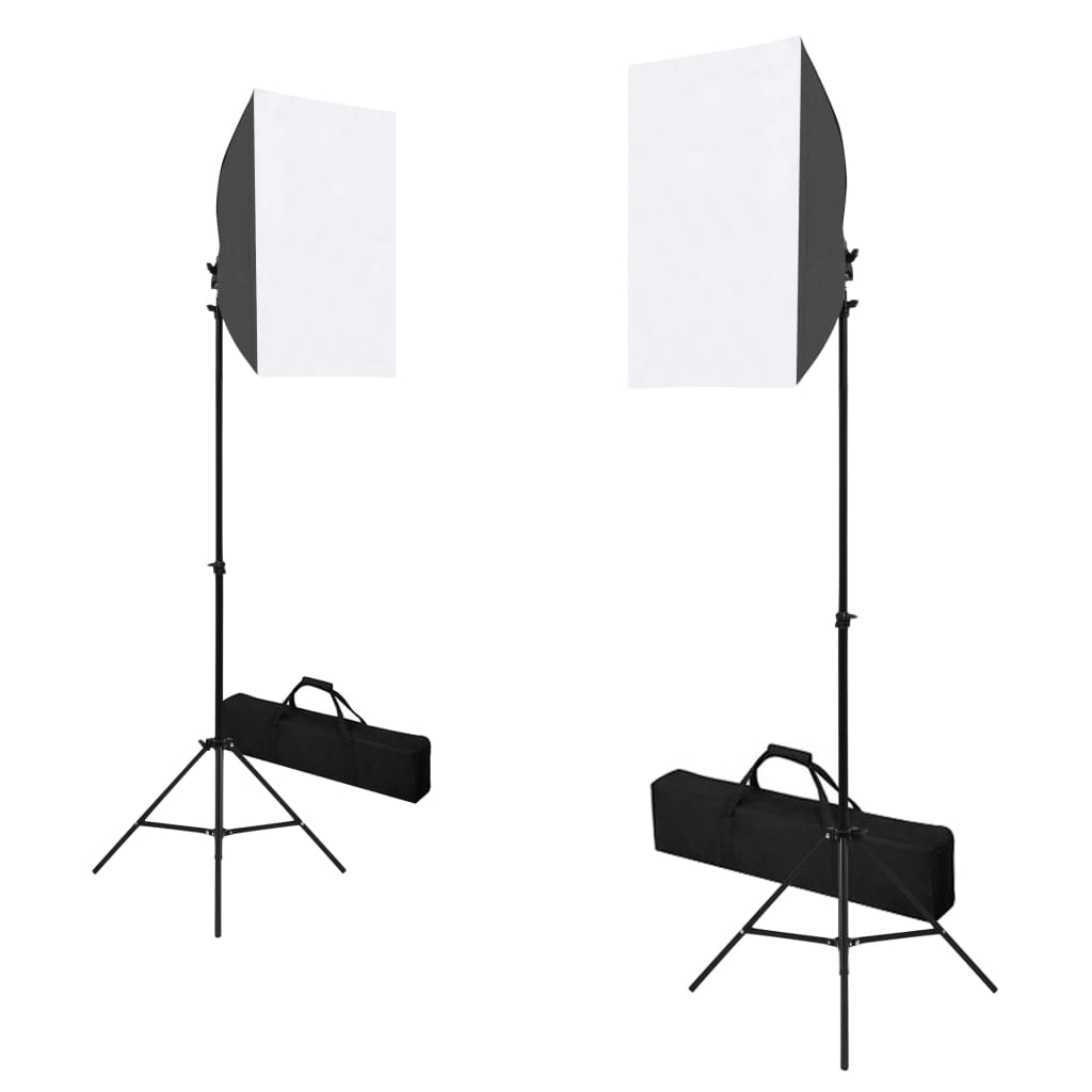 Professionelle Studioleuchten 2 Stk. 40x60 cm Stahl Schwarz Professionelle Studioleuchten 2 Stk. 40x60 cm Stahl Schwarz