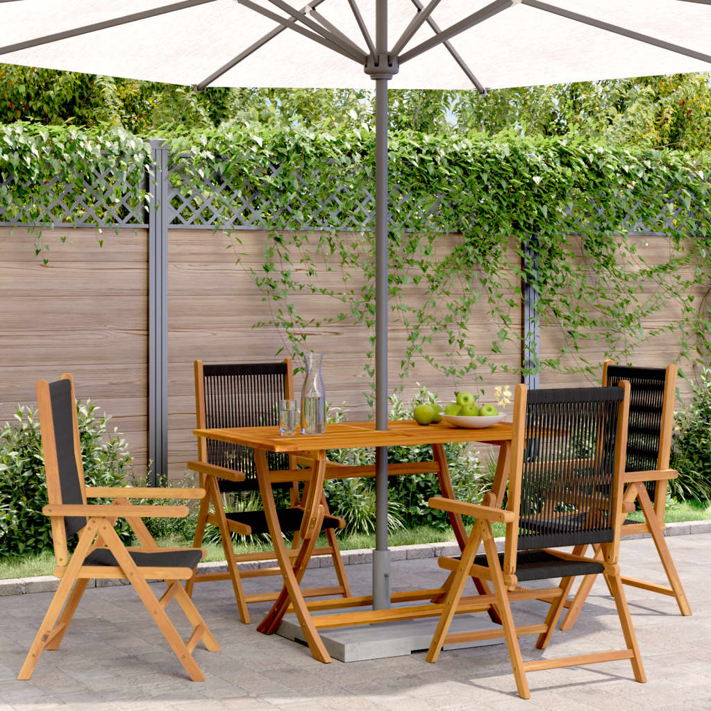 Gartenstuhl Verstellbar 4 Stk. Schwarz Massivholz Akazie Gartenstuhl Verstellbar 4 Stk. Schwarz Massivholz Akazie