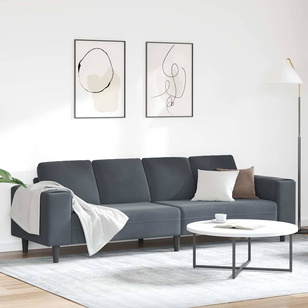 Sofa Set Dunkelgrau Samt Sofa Set Dunkelgrau Samt