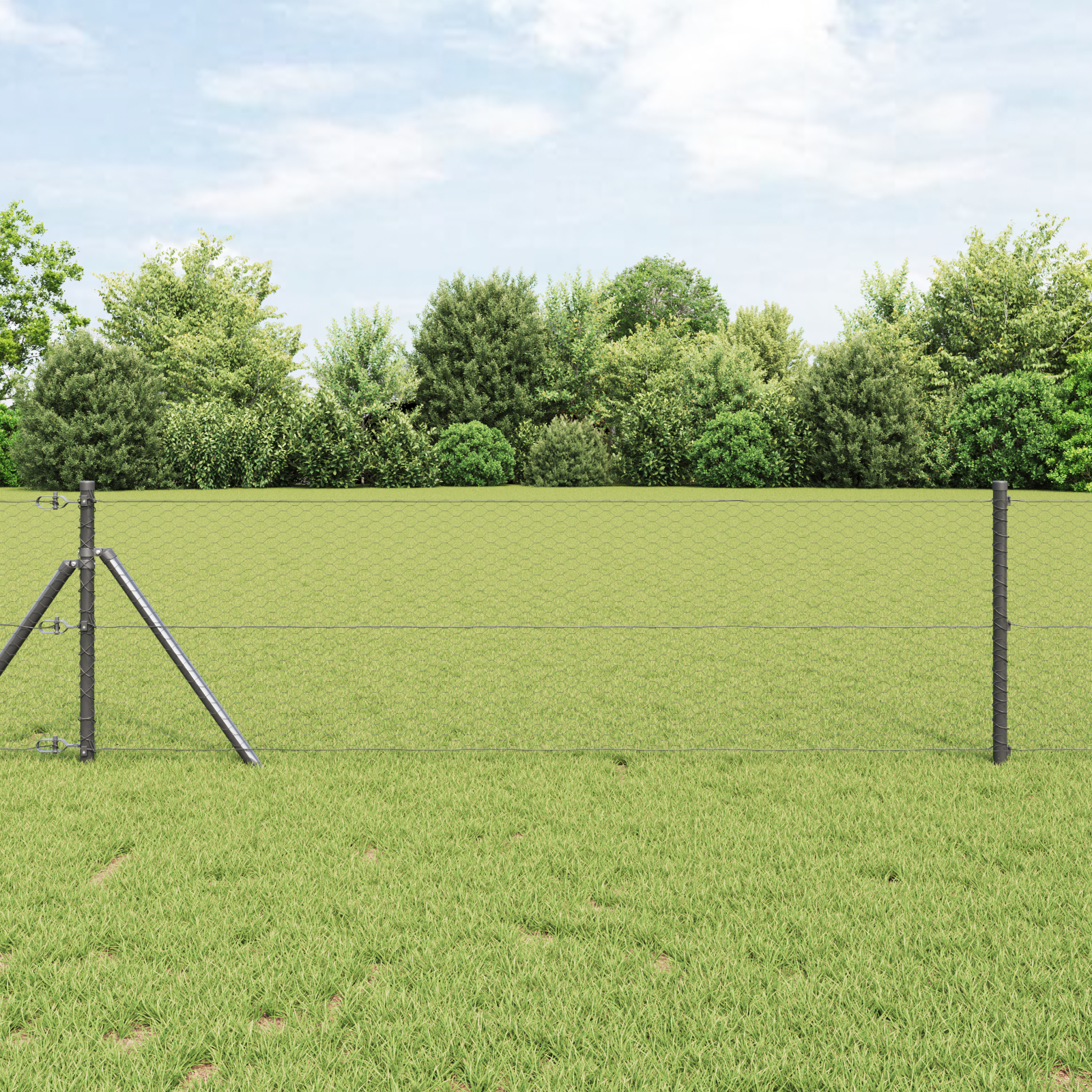 Sechsecken Zaun Grau 0,6x10 m Stahl