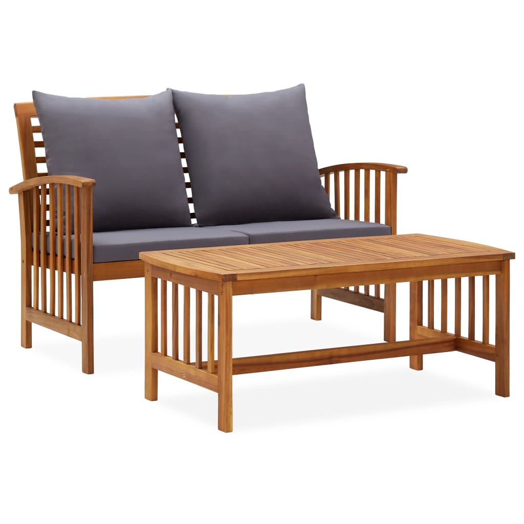 2-tlg. Garten-Lounge-Set mit Kissen Massivholz Akazie 2-tlg. Garten-Lounge-Set mit Kissen Massivholz Akazie