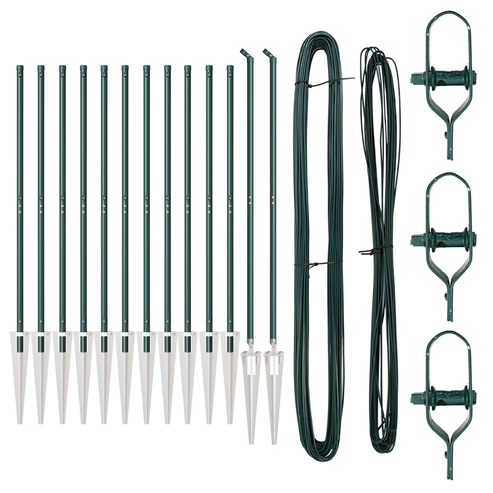 Sichtschutzpfosten mit Spike 13 Stück Ø32 mm 170 cm Galvanisiertes Stahl