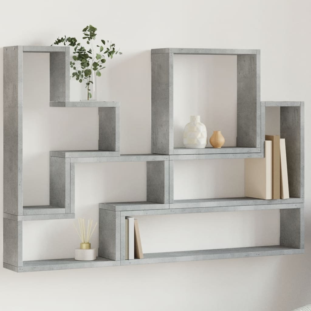 Wandregal Betongrau 96x12x64 cm Holzwerkstoff Wandregal Betongrau 96x12x64 cm Holzwerkstoff