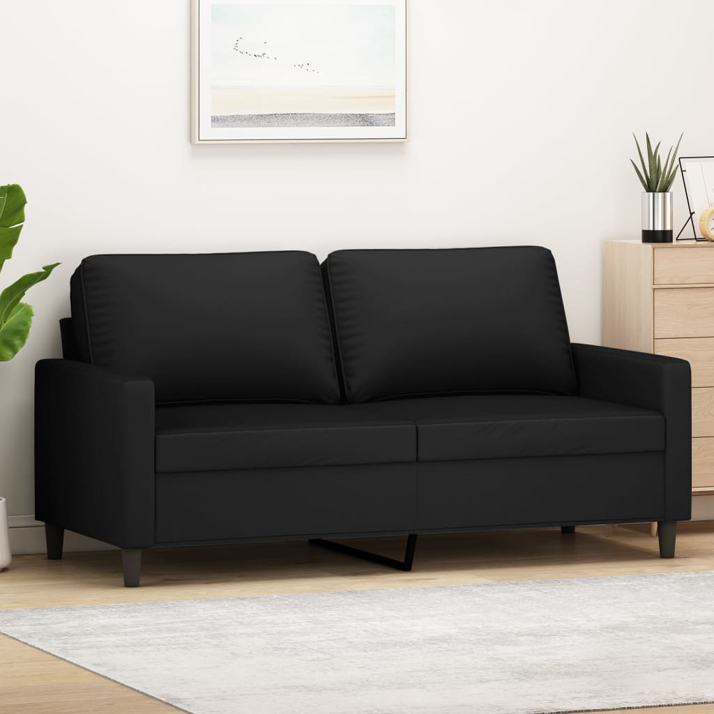 2-Sitzer-Sofa Schwarz 140 cm Samt 2-Sitzer-Sofa Schwarz 140 cm Samt