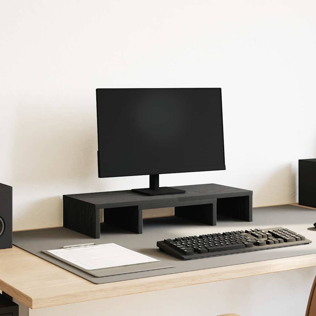 Monitorständer Verstellbar Schwarz Eichen-Optik 60x24x10,5 cm Monitorständer Verstellbar Schwarz Eichen-Optik 60x24x10,5 cm