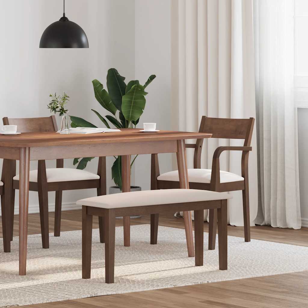 Bank 90 cm Braun Massivholz Gummibaum Bank 90 cm Braun Massivholz Gummibaum