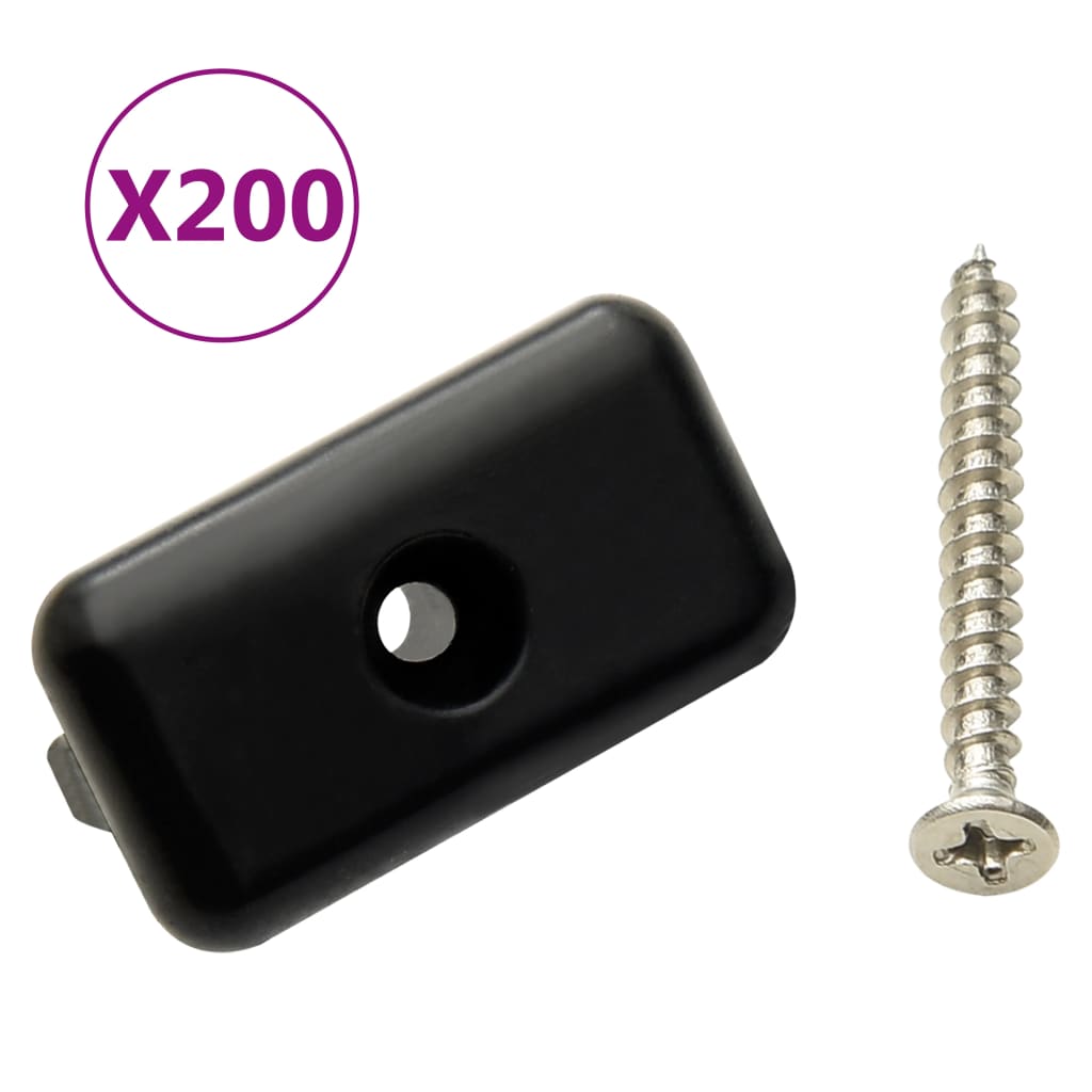 Terrassenclips mit Schrauben 200 Stk. Kunststoff Edelstahl 304 Terrassenclips mit Schrauben 200 Stk. Kunststoff Edelstahl 304