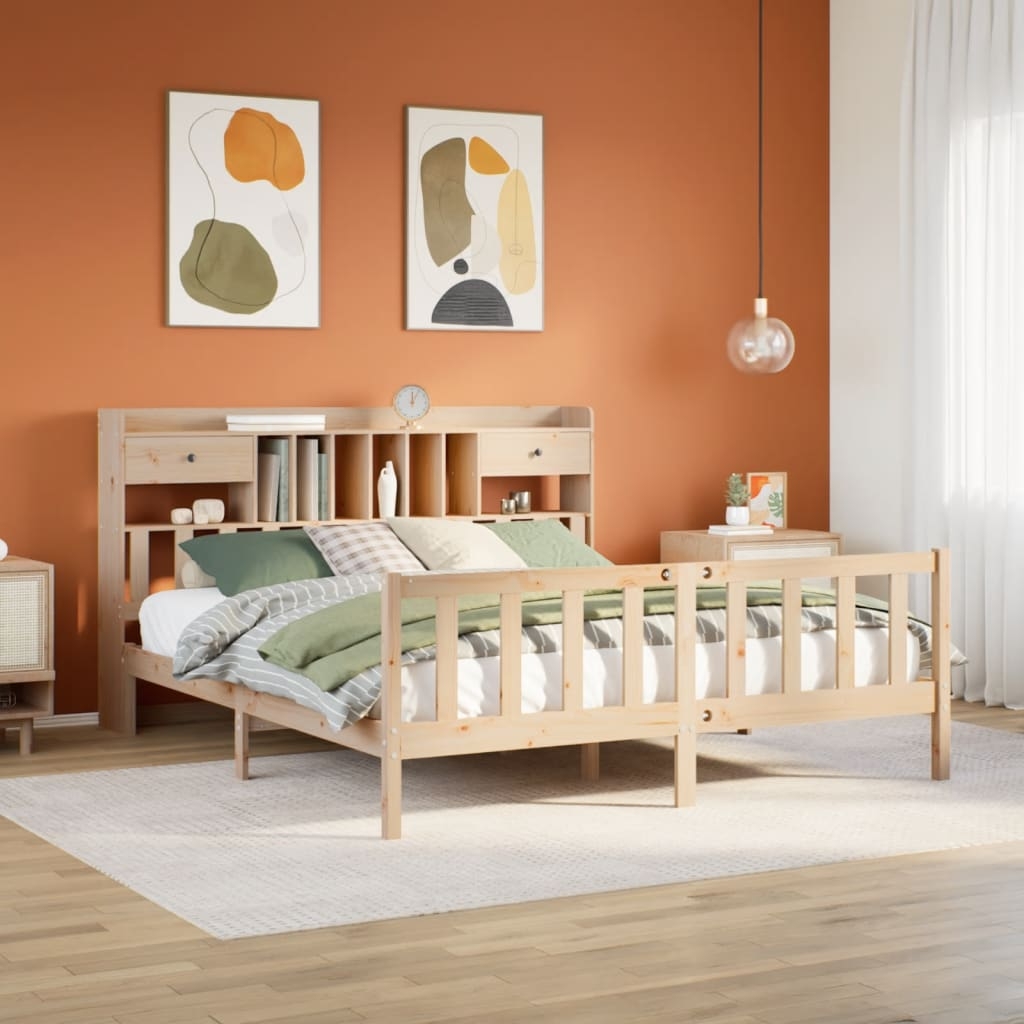 Massivholzbett mit Regal ohne Matratze 180x200 cm Kiefernholz Massivholzbett mit Regal ohne Matratze 180x200 cm Kiefernholz