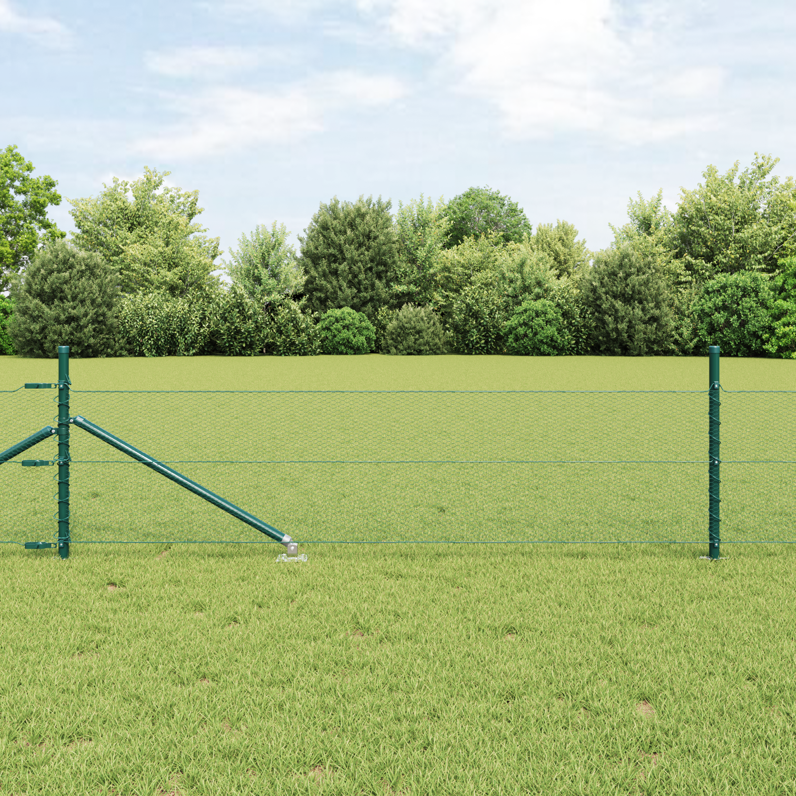 Sechseckzaun Grün 0,4x10 m Stahl