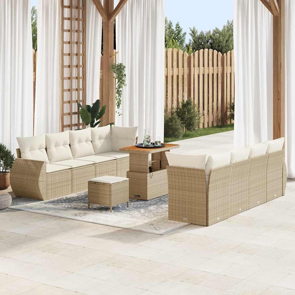 Garten-Sofa-Set 11 pcs Beige Poly-Rattan Garten-Sofa-Set 11 pcs Beige Poly-Rattan