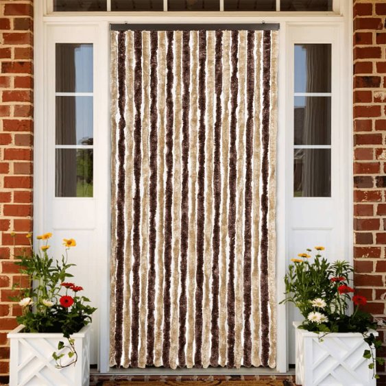 Insektenschutz-Vorhang Beige und Hellbraun 90x220 cm Chenille Insektenschutz-Vorhang Beige und Hellbraun 90x220 cm Chenille