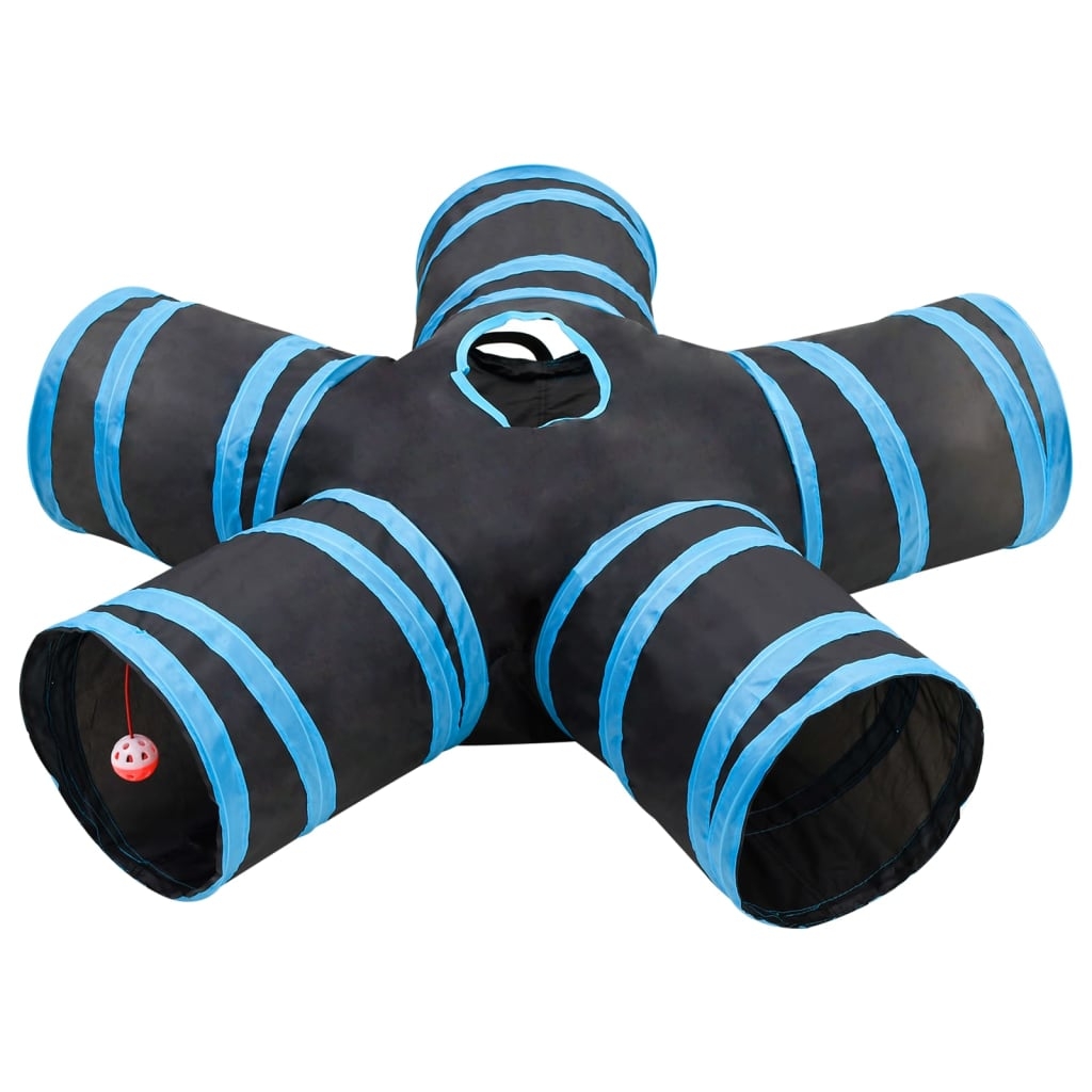 Katzentunnel 5-Wege Schwarz und Blau 25 cm Polyester Katzentunnel 5-Wege Schwarz und Blau 25 cm Polyester
