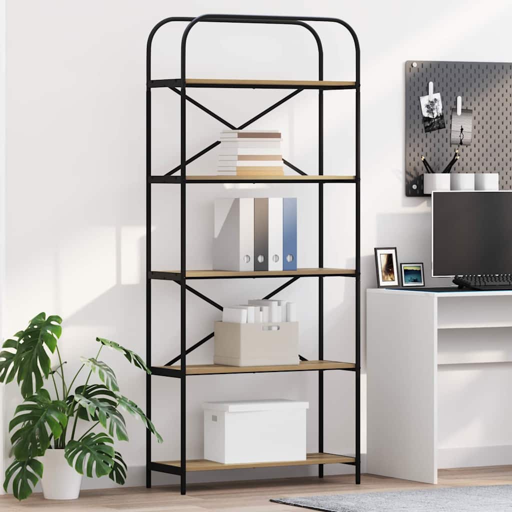Regal Eiche handwerklich 80 x 30 x 183 cm Holzwerkstoff