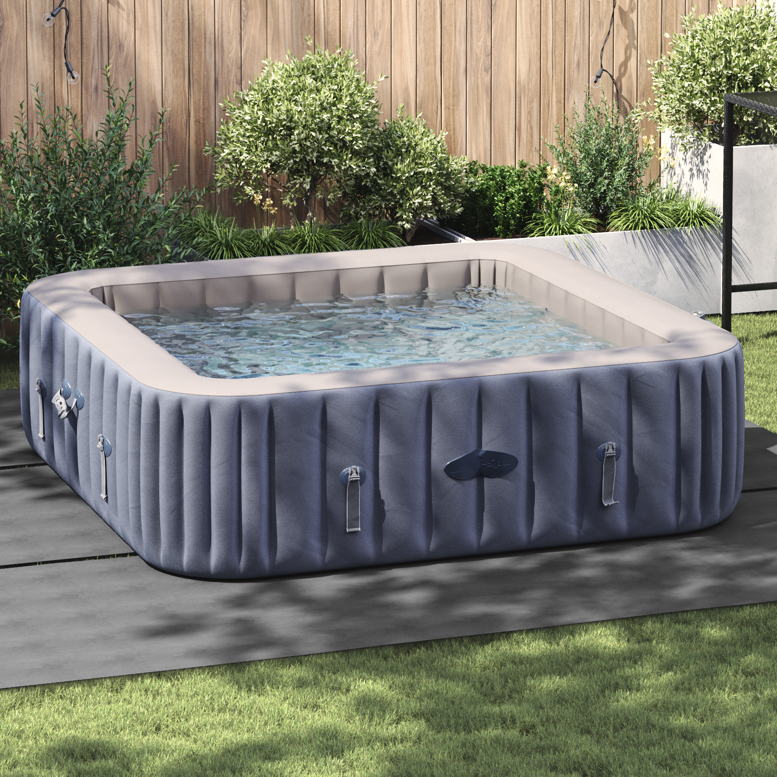 Quadratische Poolabdeckung Hellgrau Polyethylen 396 x 396 cm Quadratische Poolabdeckung Hellgrau Polyethylen 396 x 396 cm
