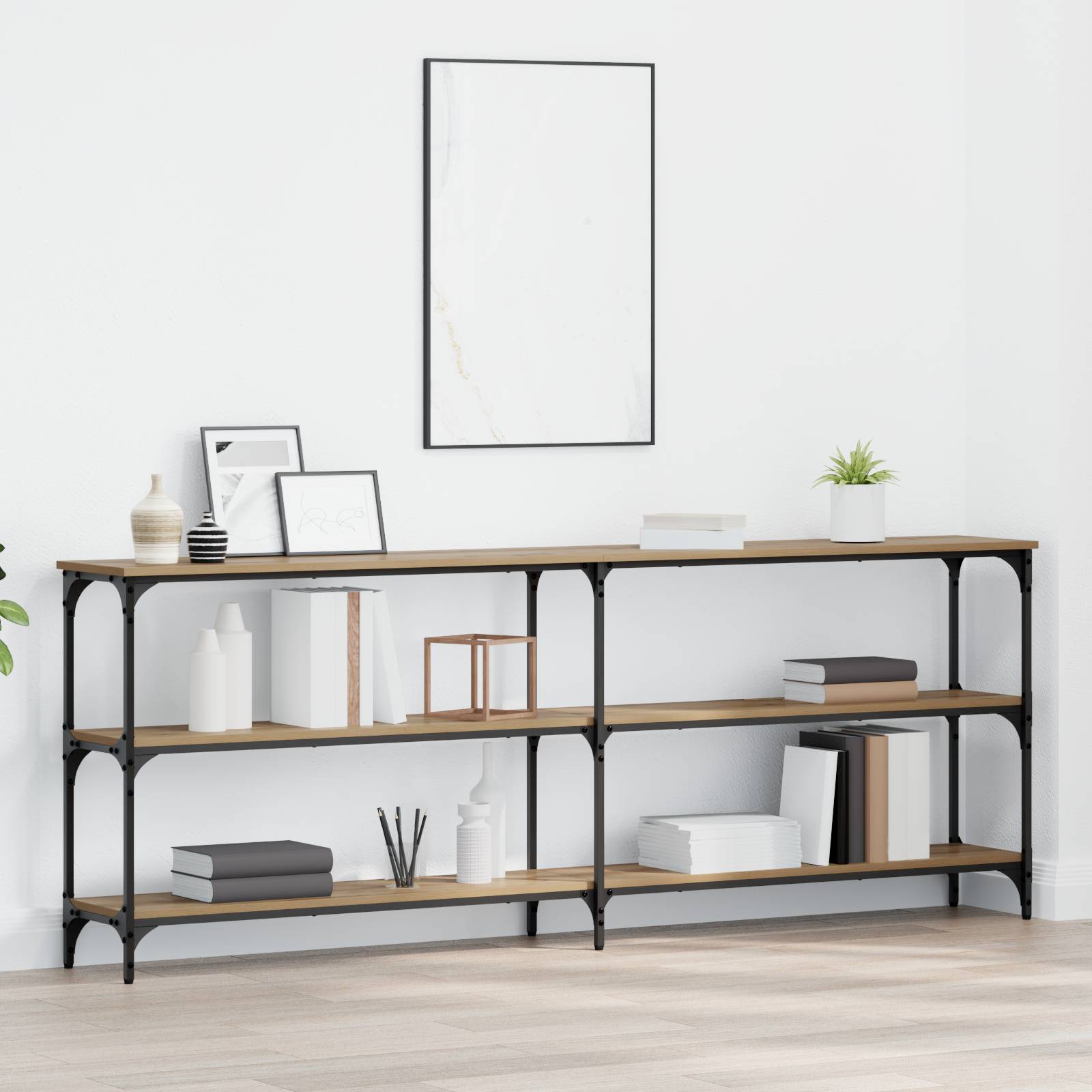 Konsolentisch Massivholz Eiche 200x29x75 cm Mehrschichtholz Konsolentisch Massivholz Eiche 200x29x75 cm Mehrschichtholz