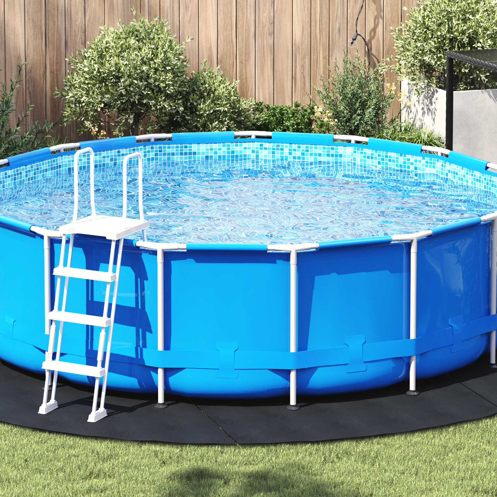 Runde Poolabdeckung Schwarz Kunststoff Ø 396 cm Poolabdeckung Runde Poolabdeckung Schwarz Kunststoff Ø 396 cm Poolabdeckung