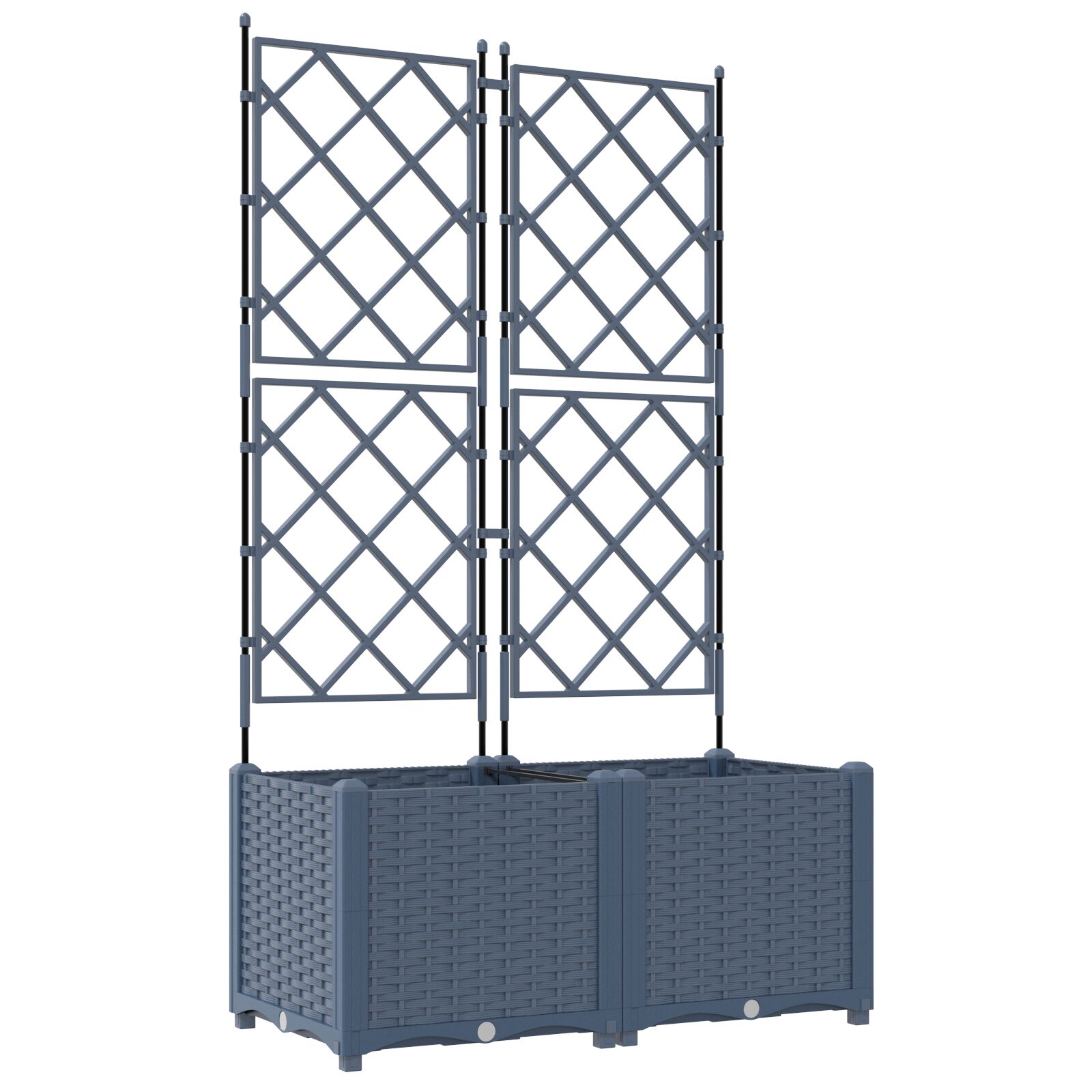 Pflanzkübel mit Gitter 2 Stck Grau 80x40x143 cm Pflanzkübel mit Gitter 2 Stck Grau 80x40x143 cm