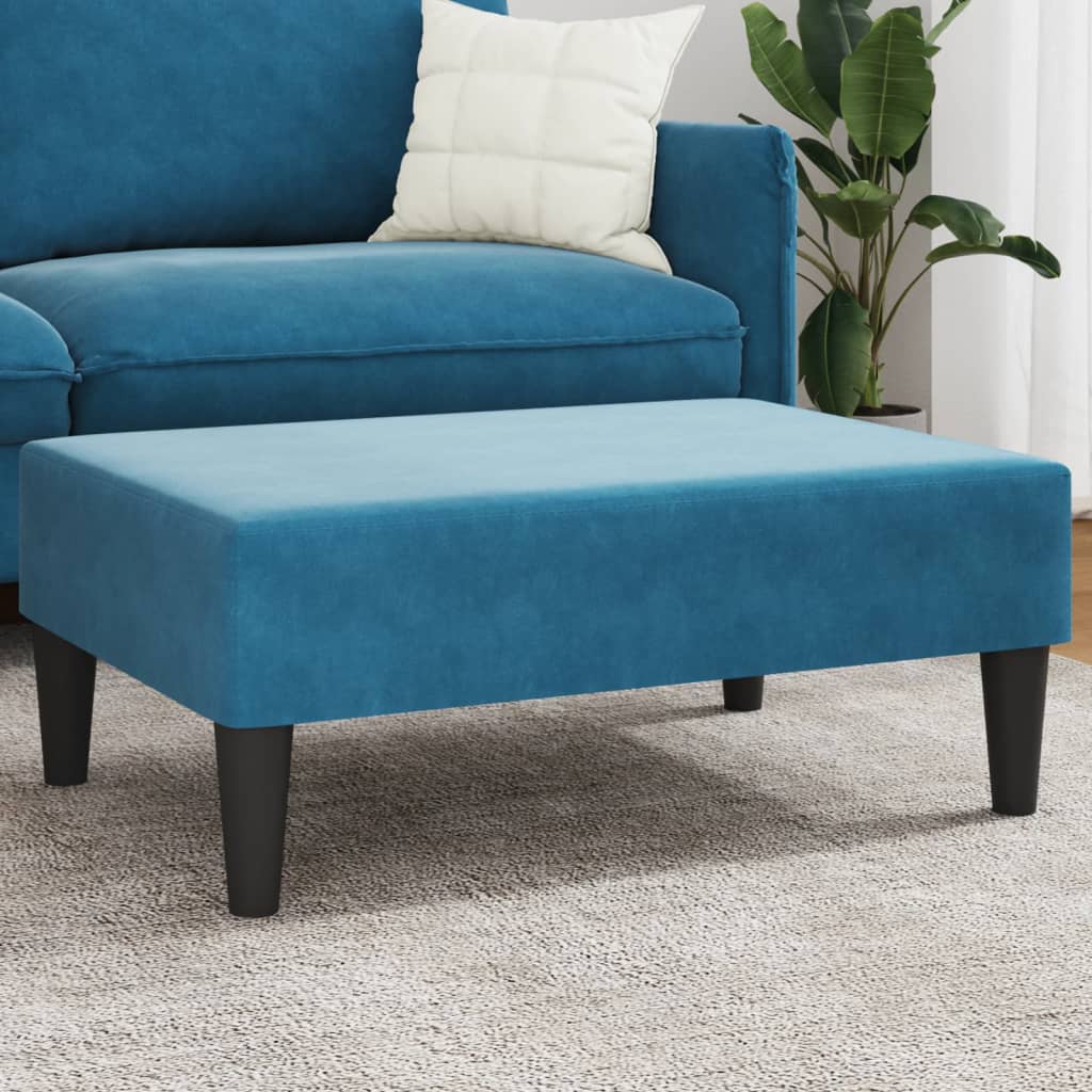 Fußhocker Blau 77x55x31 cm Samt Fußhocker Blau 77x55x31 cm Samt