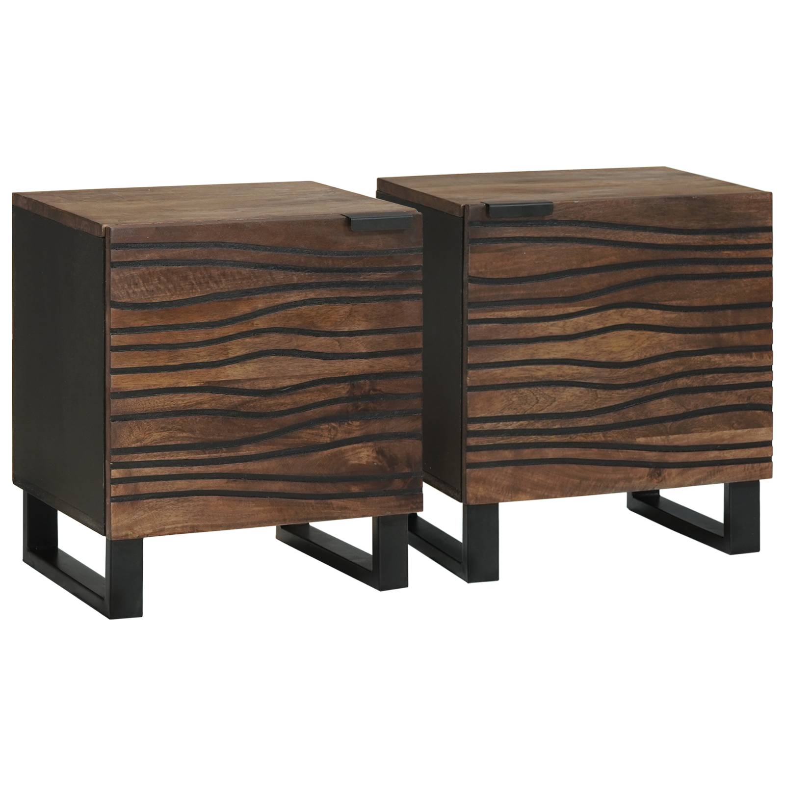 Nachttische 2 Stück 40x33,5x46 cm Massivholz Mango Nachttische 2 Stück 40x33,5x46 cm Massivholz Mango