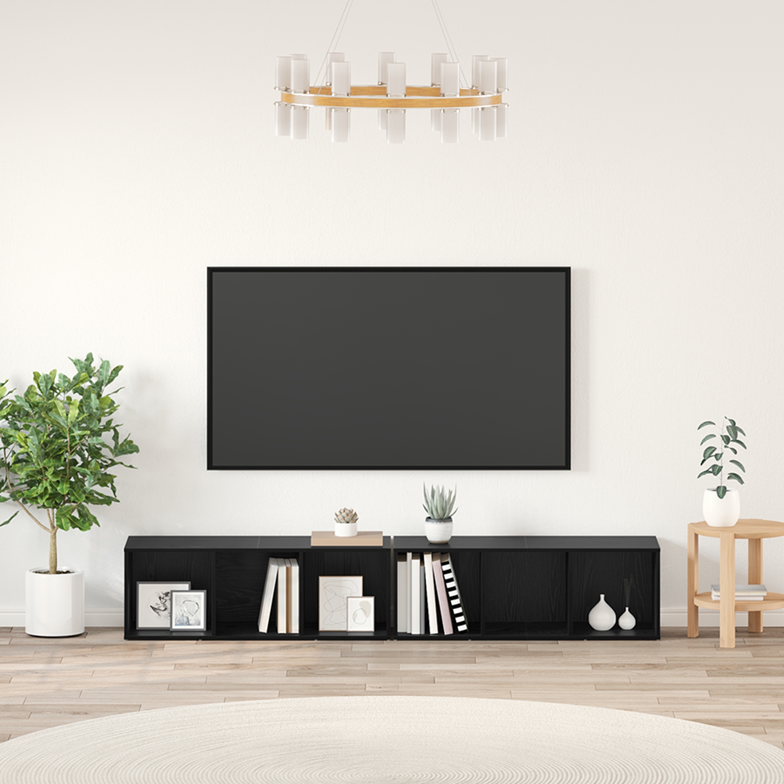TV-Schrank-Set 2 pcs Schwarze Eiche 37 x 35 x 107 cm TV-Schrank-Set 2 pcs Schwarze Eiche 37 x 35 x 107 cm