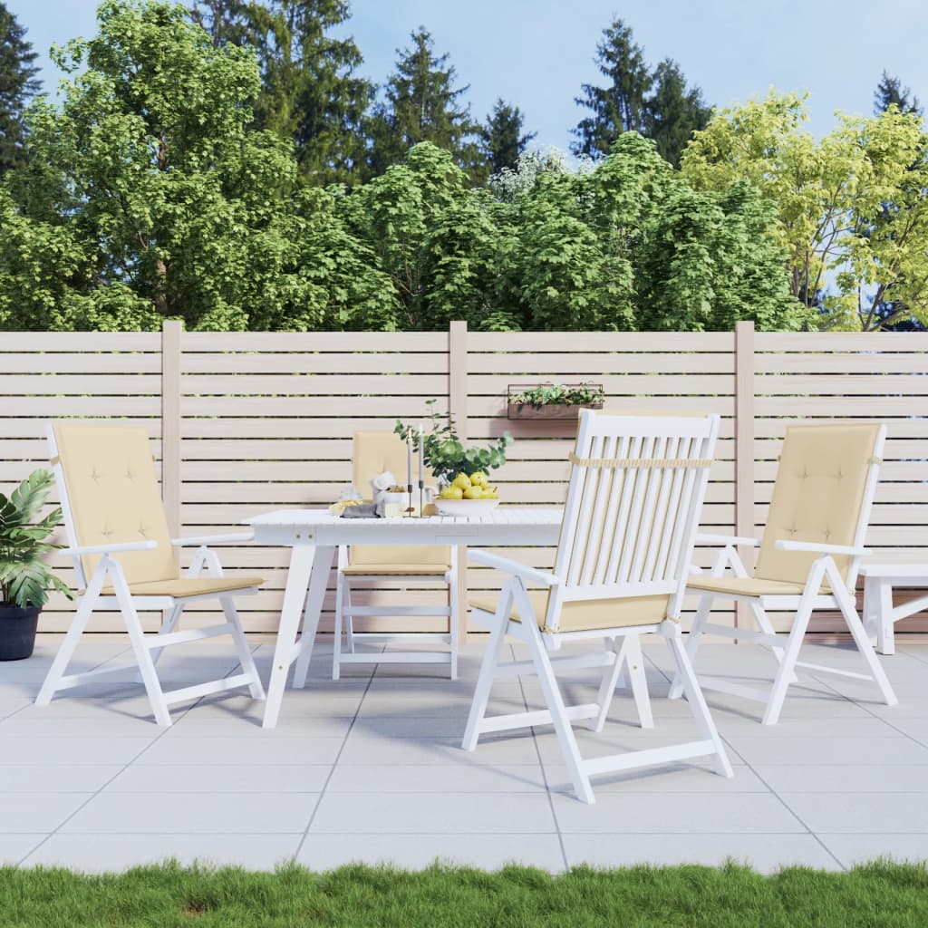 Gartenstuhlauflagen für Hochlehner 4Stk. Beige 120x50x3cm Stoff Gartenstuhlauflagen für Hochlehner 4Stk. Beige 120x50x3cm Stoff