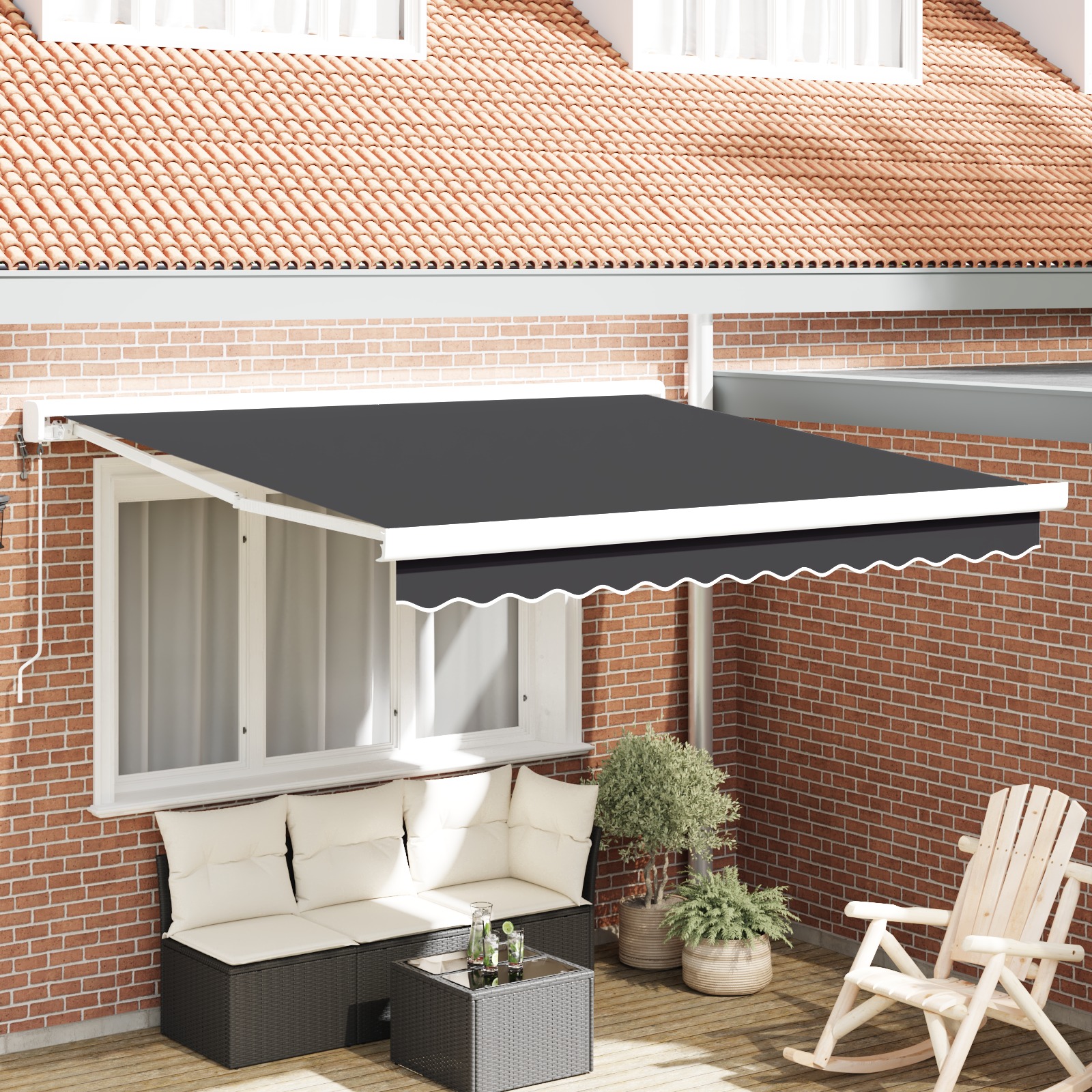 Automatische einziehbare Markise Anthrazit 300x250 cm Automatische einziehbare Markise Anthrazit 300x250 cm