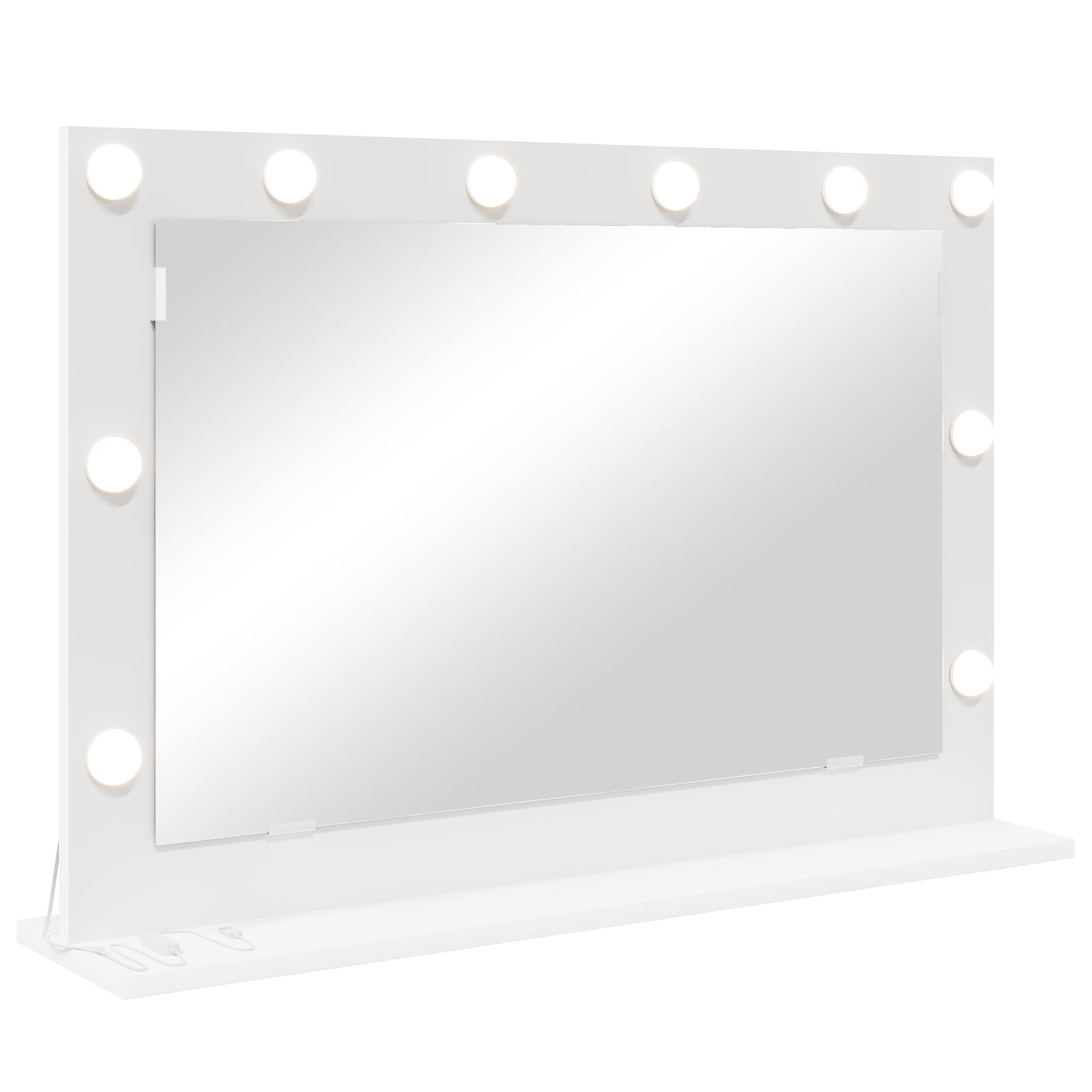 Schminkspiegel mit LED-Lichtern Weiß 80x55x18 cm Schminkspiegel mit LED-Lichtern Weiß 80x55x18 cm