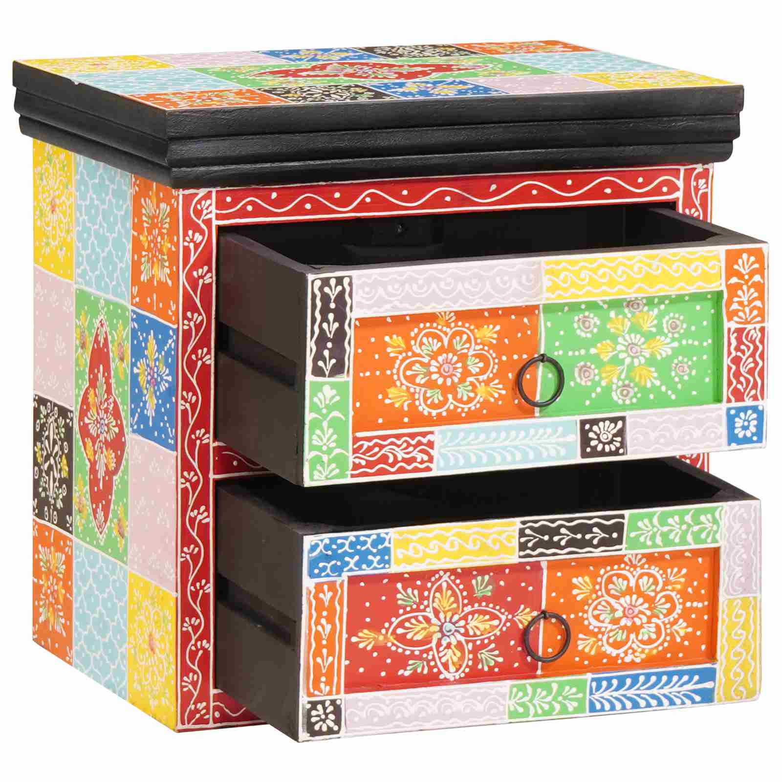 Nachttisch Bunt 40x30x40 cm Massivholz Mango Nachttisch Bunt 40x30x40 cm Massivholz Mango