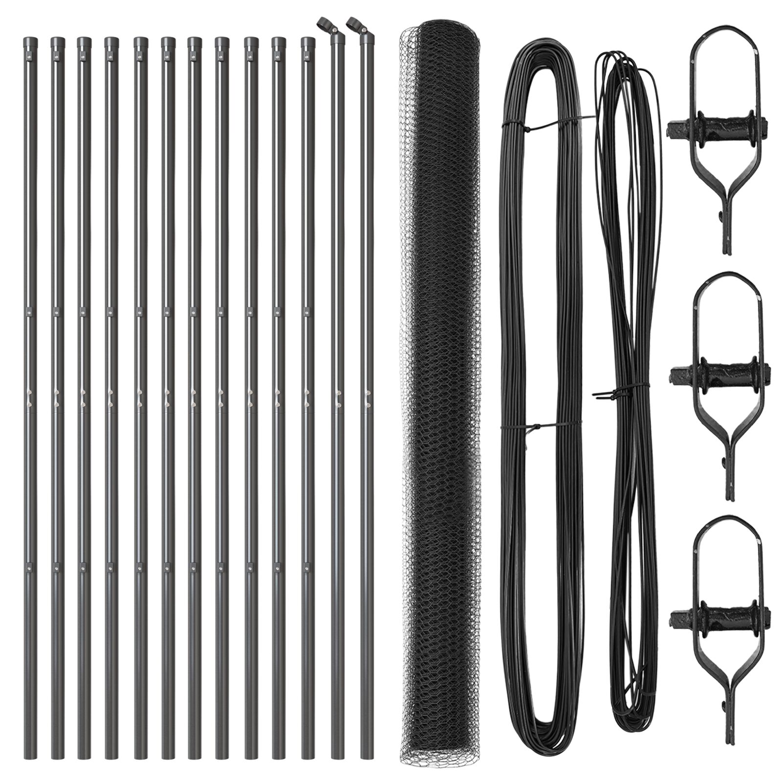 Zaunset Set aus 2 Grau Metall 25 x 1,5 Meter