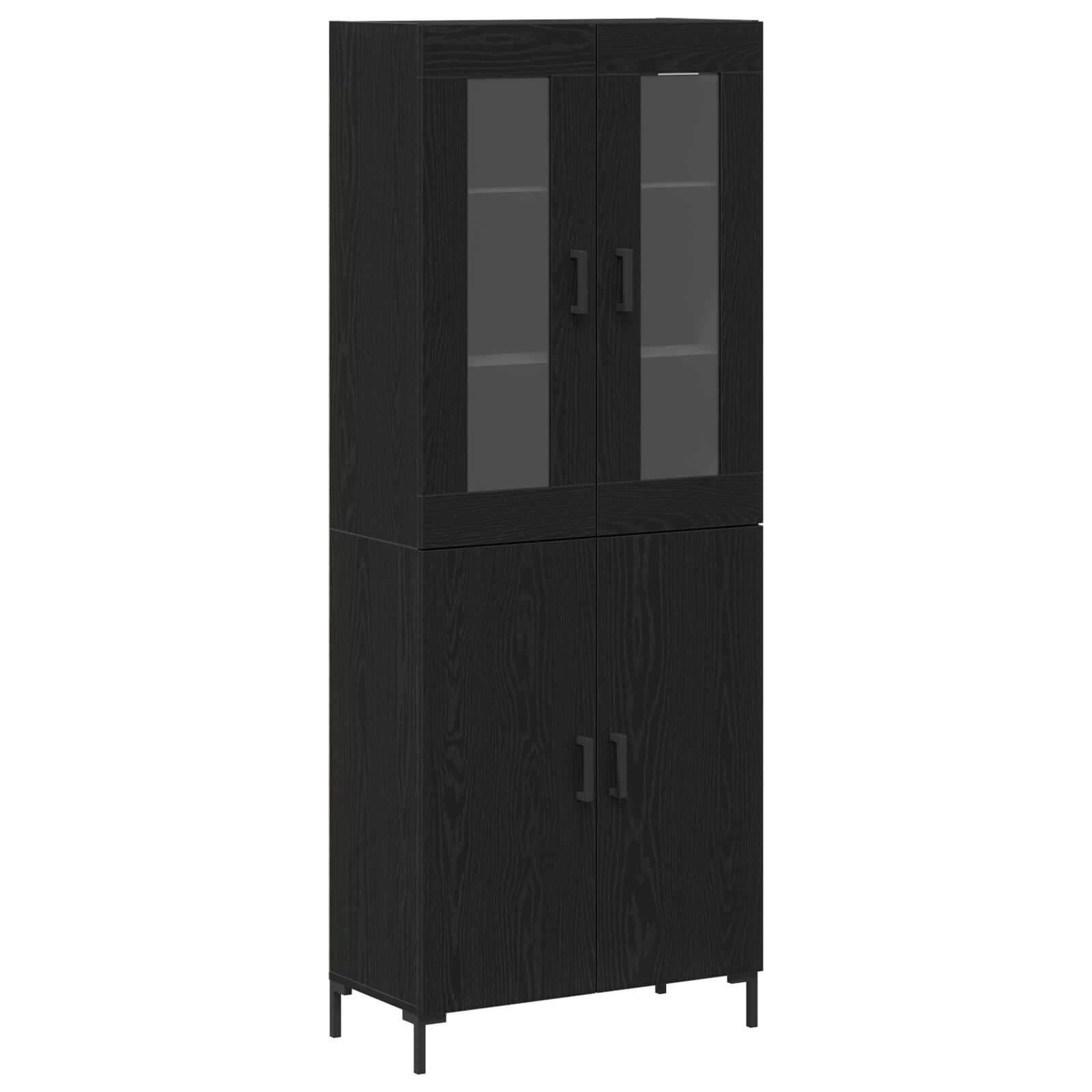 Sideboard mit Wandschrank Schwarz Eiche Ingenieurholz