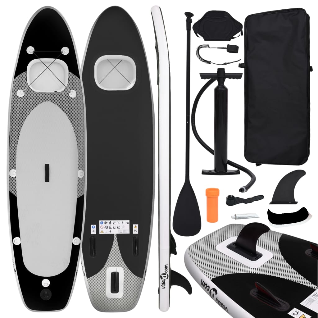 SUP-Board-Set Aufblasbar Schwarz 330x76x10 cm SUP-Board-Set Aufblasbar Schwarz 330x76x10 cm