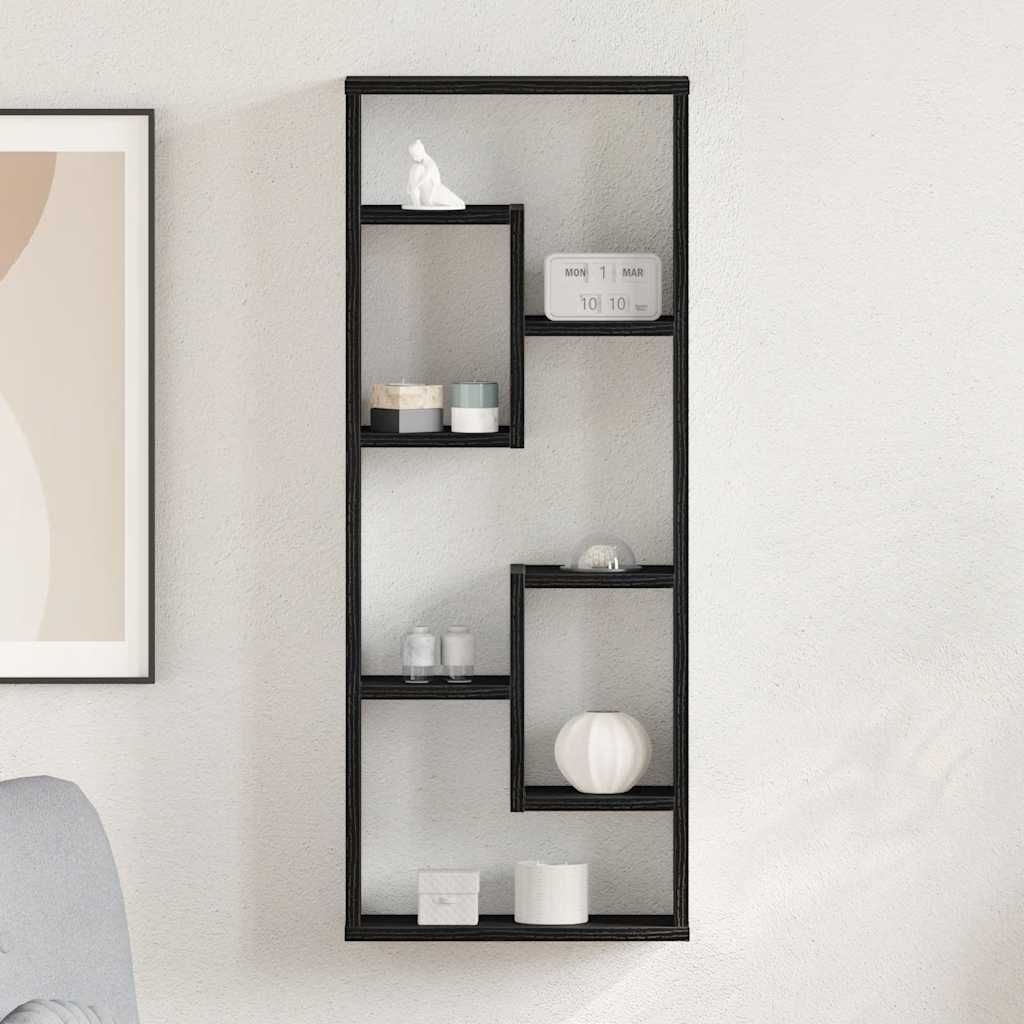Wandregal Schwarze Eiche 36 x 16 x 90 cm Holzwerkstoff Wandregal Schwarze Eiche 36 x 16 x 90 cm Holzwerkstoff