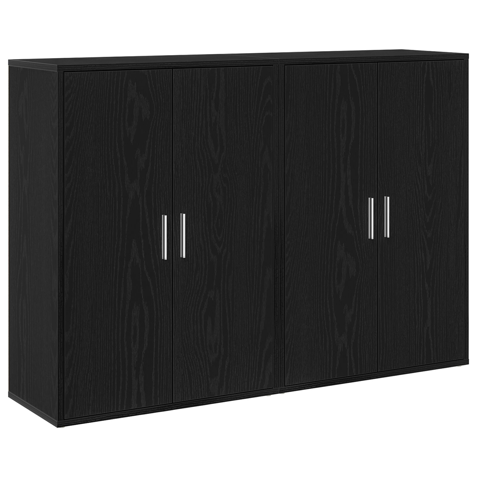 Sideboards 2 Stück Schwarz Eichenholz 60x31x84 cm Holzwerkstoff