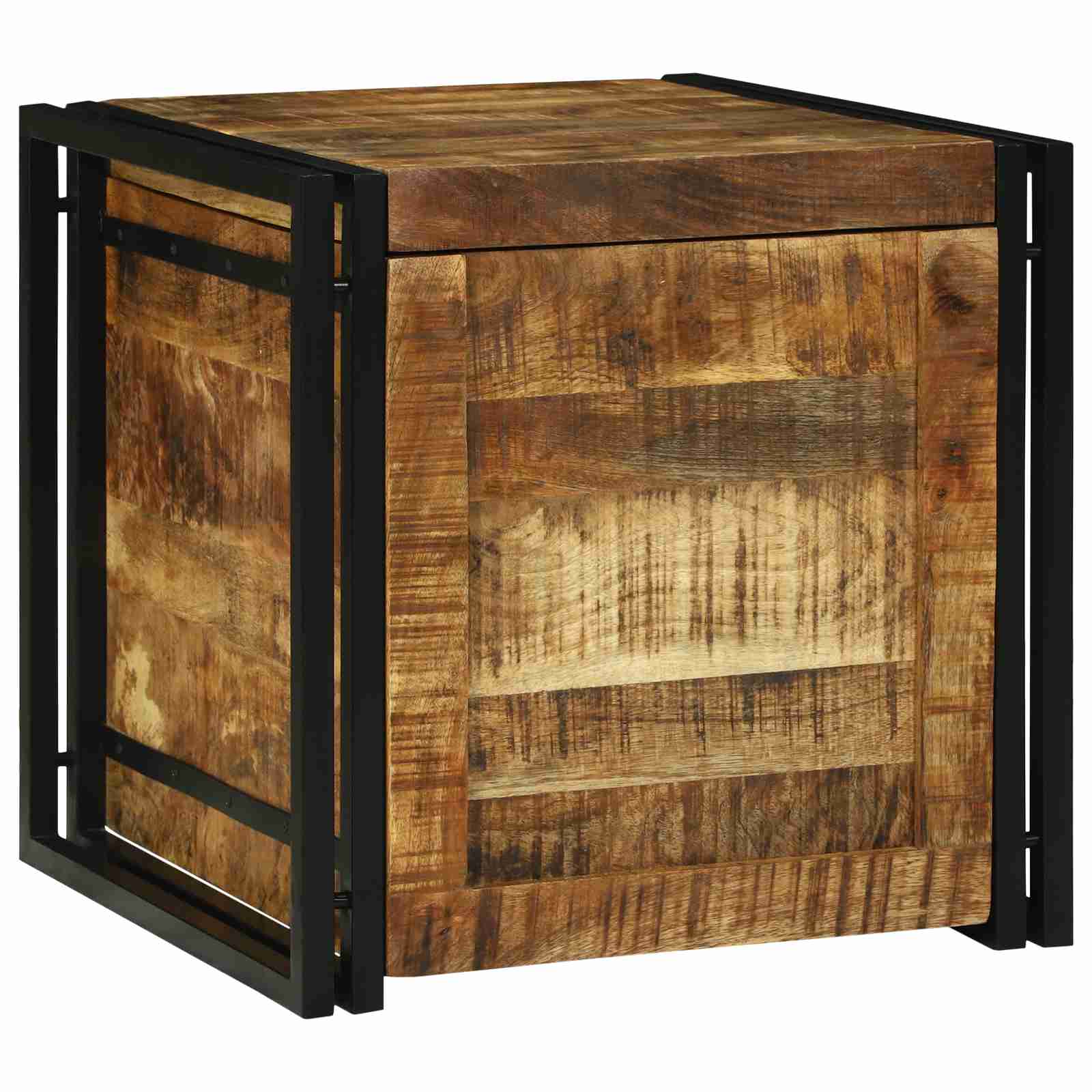 Aufbewahrungskiste 50x50x50 cm aus solidem grobem Mangoholz Aufbewahrungskiste 50x50x50 cm aus solidem grobem Mangoholz