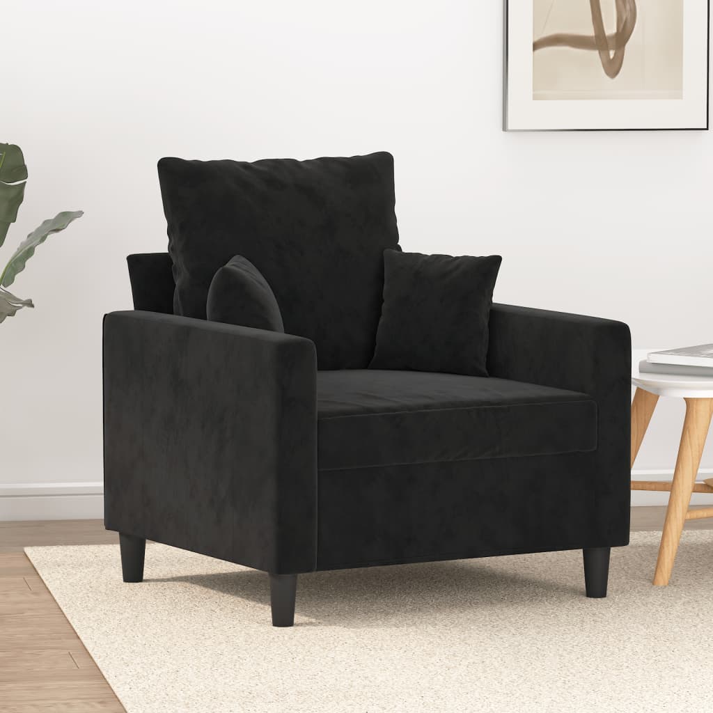 Sessel Schwarz 60 cm Samt Sessel Schwarz 60 cm Samt