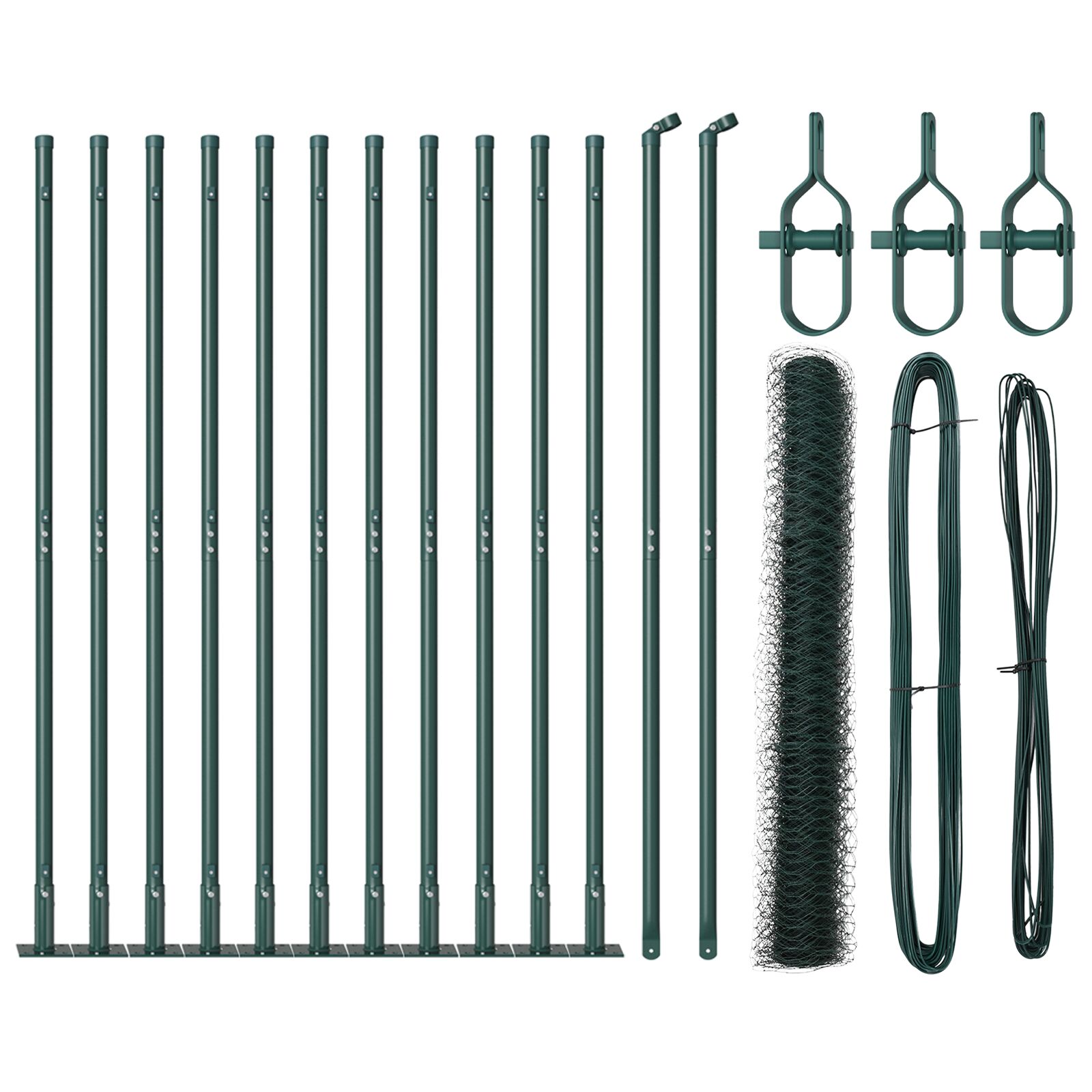 Zaunset Set aus 2 Grün Stahl 25 x 1,2 m Langlebig Zaunset