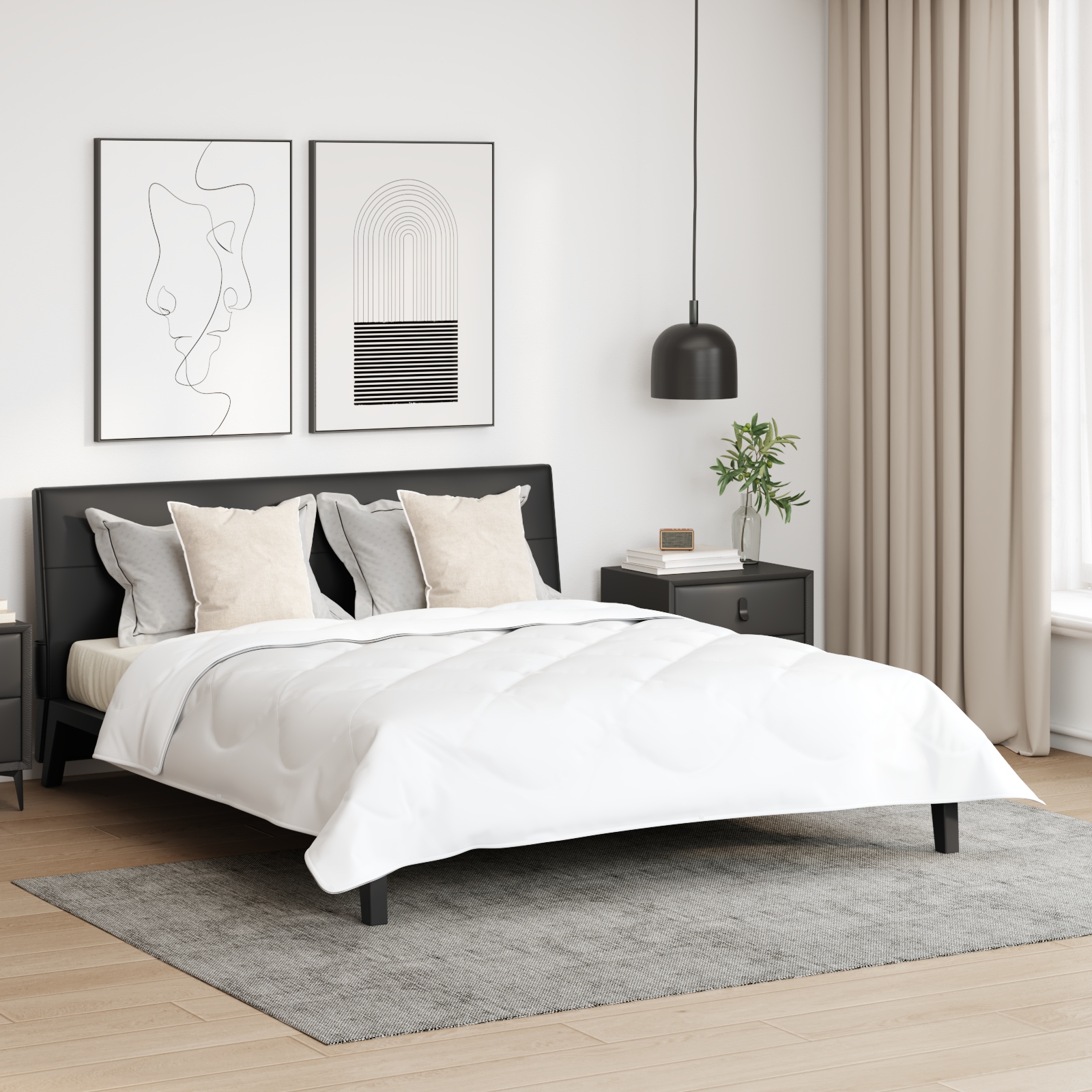 Bettdecke Sonstiges mit Kissen 3 pcs Weiß 240 x 200 cm Mikrofaser