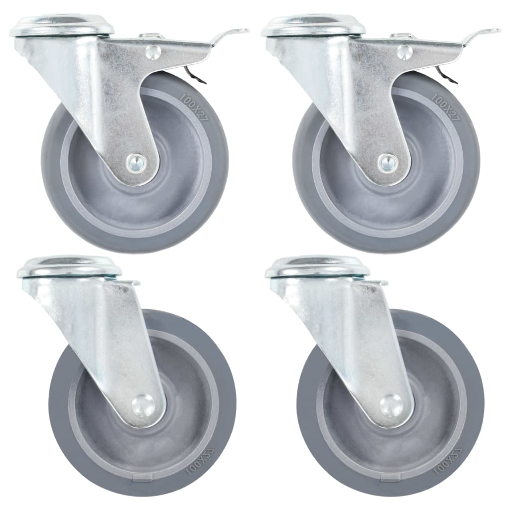 Lenkrollen mit Bolzenloch 4 Stk. 100 mm Lenkrollen mit Bolzenloch 4 Stk. 100 mm