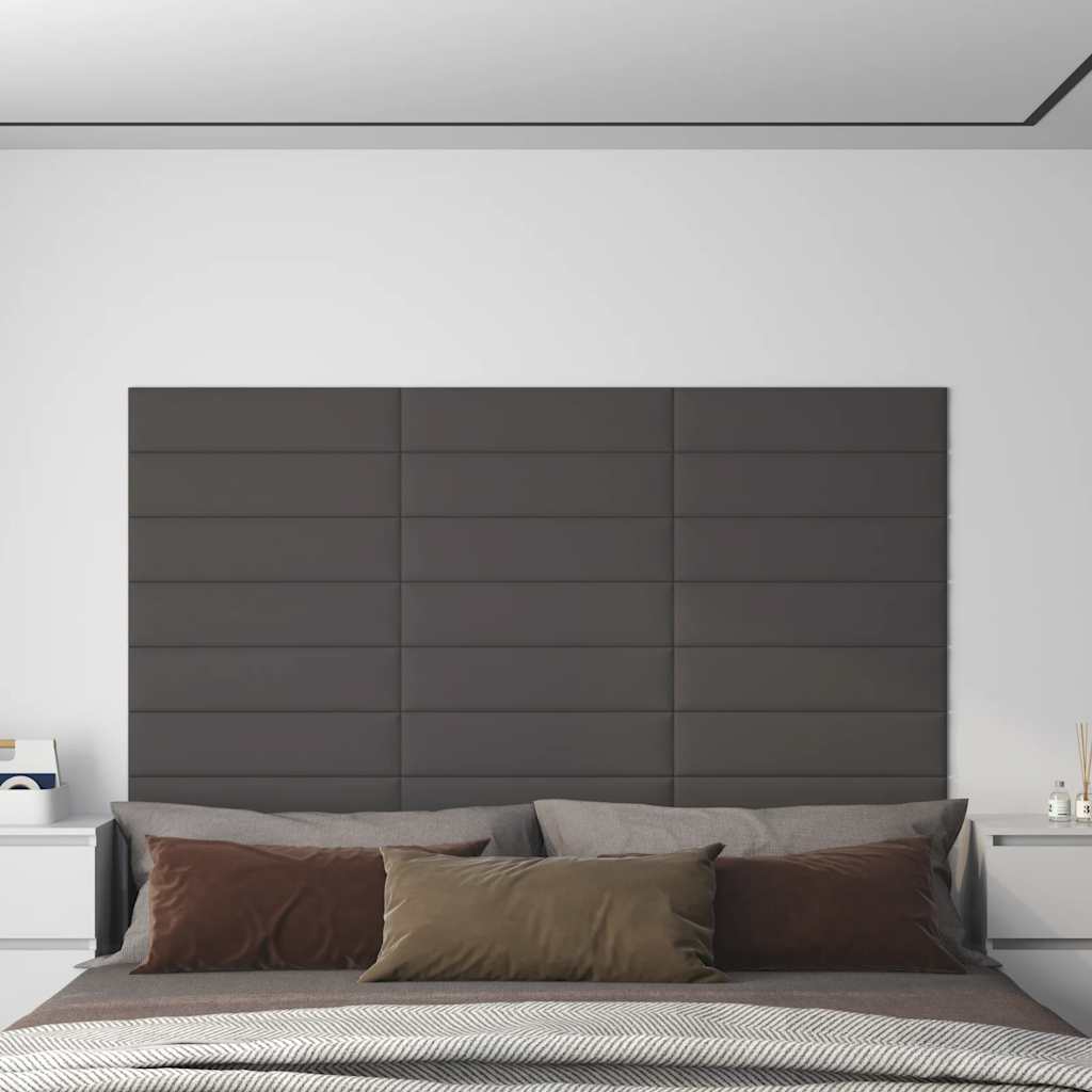 Wandpaneele 12 Stk. Dunkelgrau 60x15 cm Stoff 1,08 m²