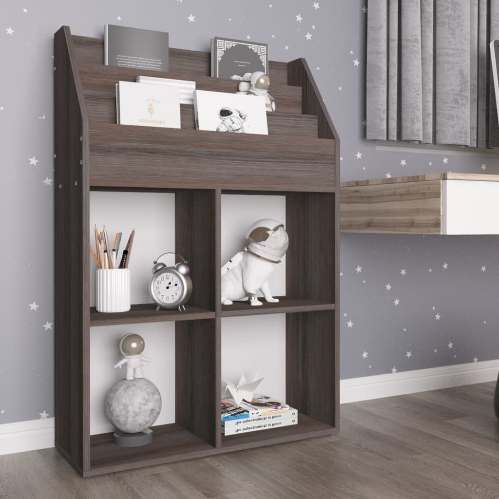 Kinder-Bücherregal Grau & Sonoma-Eiche 71x30x114 cm Spanplatte Kinder-Bücherregal Grau & Sonoma-Eiche 71x30x114 cm Spanplatte