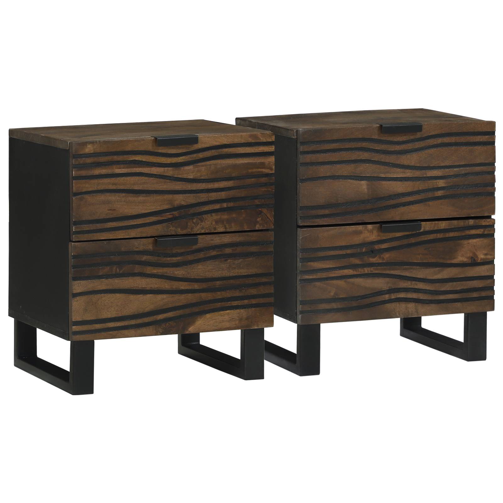 Nachttische 2 Stück 40x33.5x46 cm Massivholz Mango Nachttische 2 Stück 40x33.5x46 cm Massivholz Mango