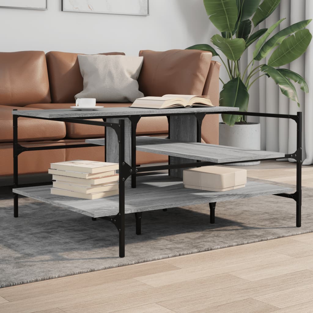 Couchtisch Grau Sonoma 100x100x48,5 cm Holzwerkstoff Couchtisch Grau Sonoma 100x100x48,5 cm Holzwerkstoff