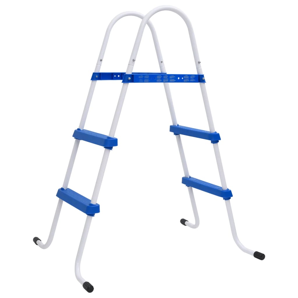 Pool-Leiter Blau und Weiß 84 cm Stahl Pool-Leiter Blau und Weiß 84 cm Stahl
