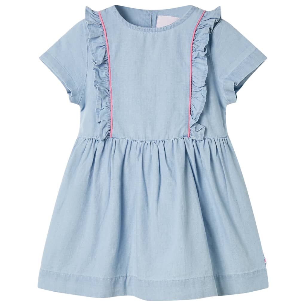 Kinderkleid mit Rüschen Hellblau 104 Kinderkleid mit Rüschen Hellblau 104