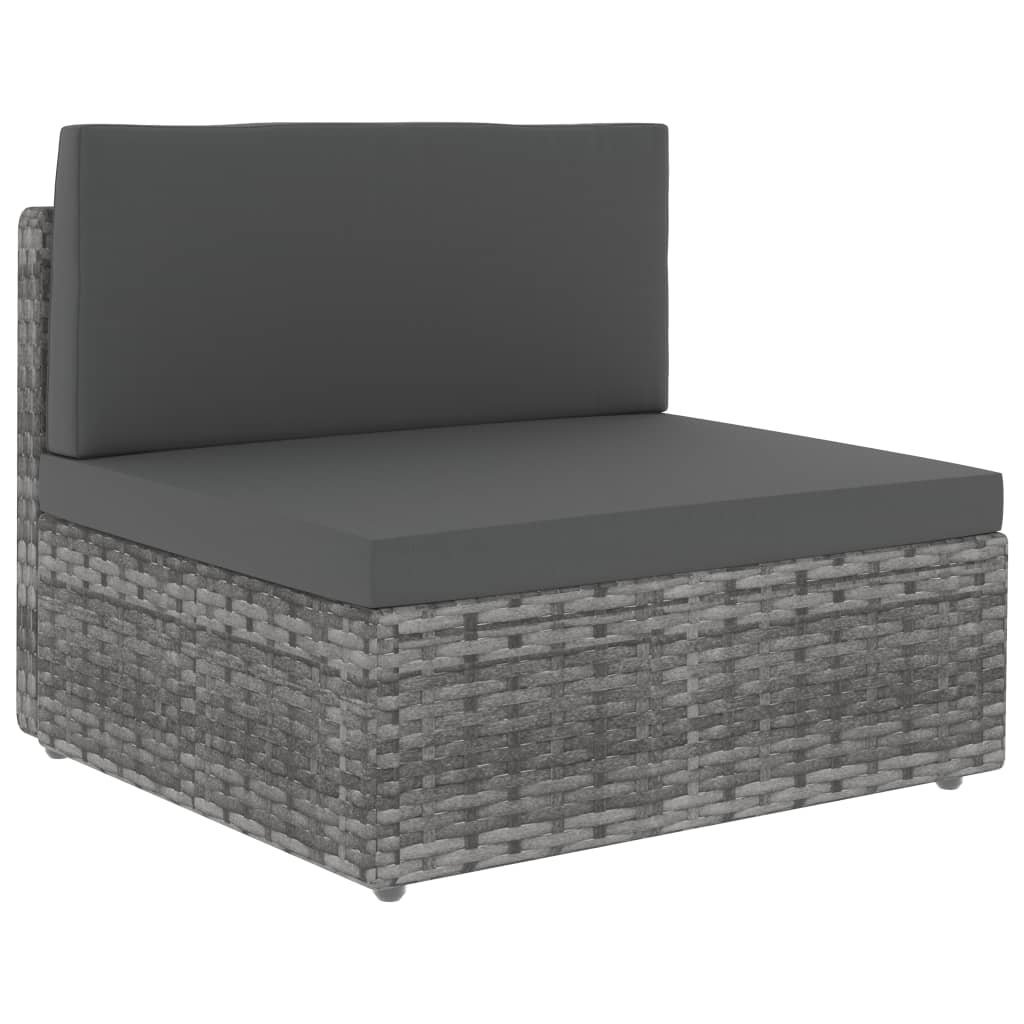 Modulares Mittelsofa Poly Rattan Grau Modulares Mittelsofa Poly Rattan Grau