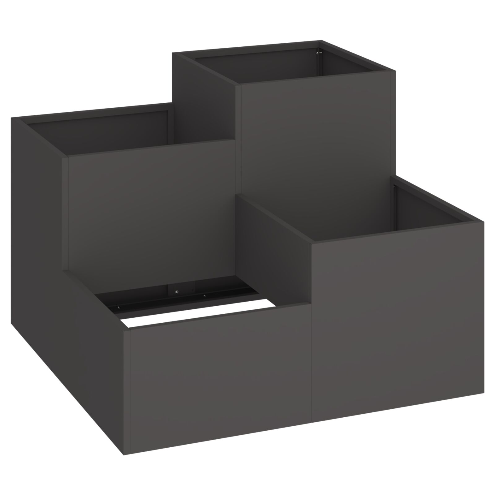 Pflanzkübel 100x100x60 cm Schwarz Stahl Pflanzkübel 100x100x60 cm Schwarz Stahl
