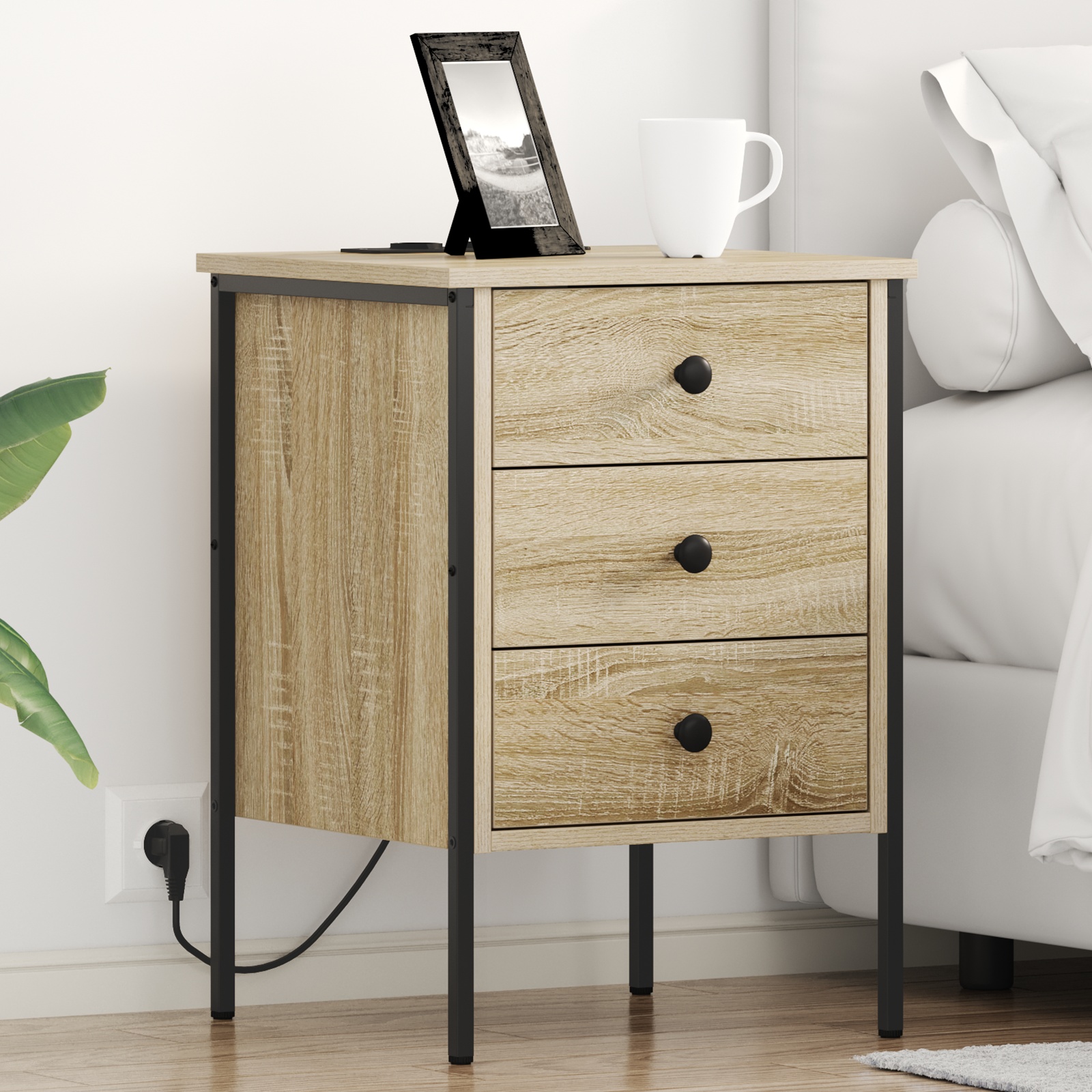 Nachttische 2 pcs Sonoma Eiche 42 x 41 x 61 cm Holzwerkstoff Nachttische 2 pcs Sonoma Eiche 42 x 41 x 61 cm Holzwerkstoff