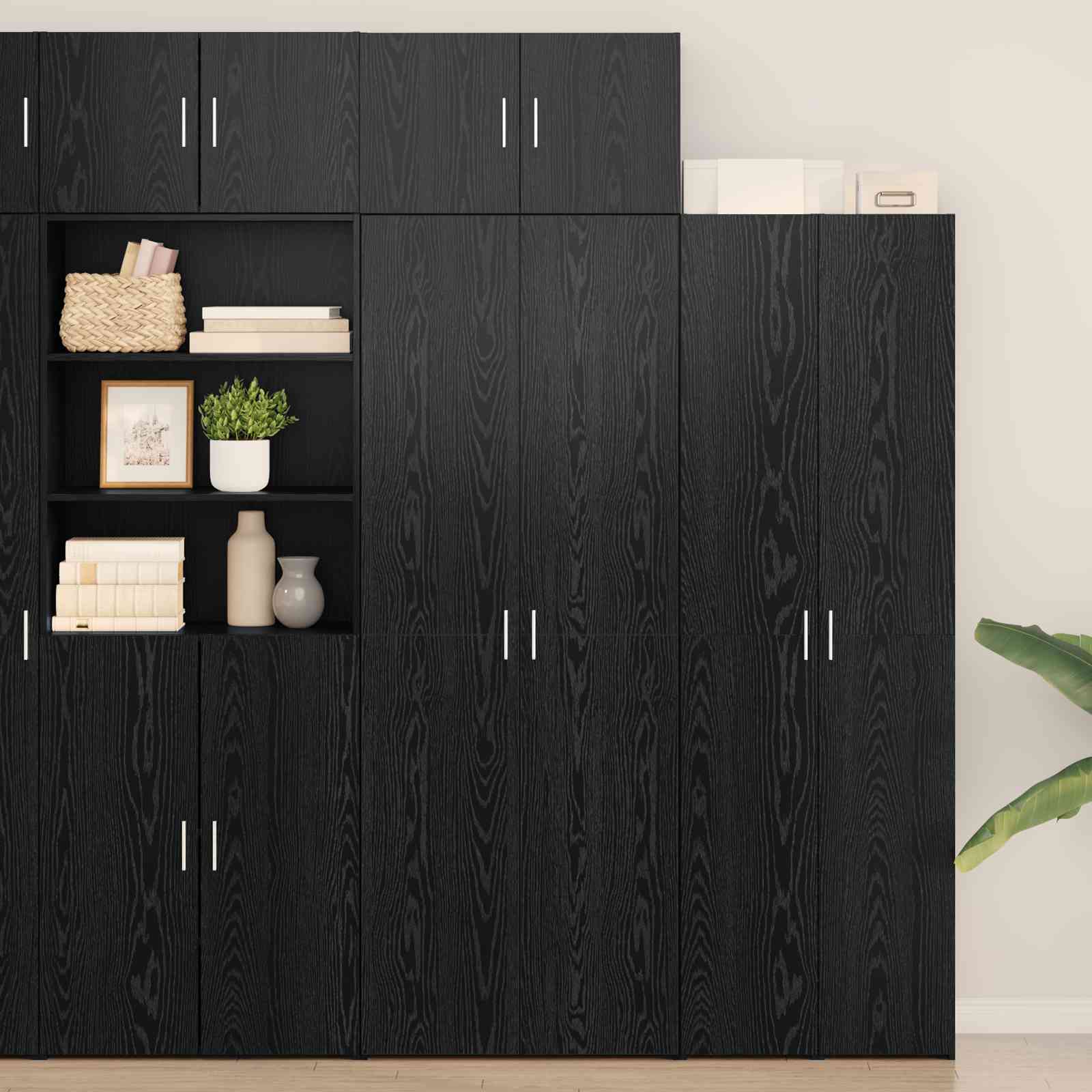 Stauraum Schrank Schwarze Eiche 70x42.5x225 cm Holzwerkstoff