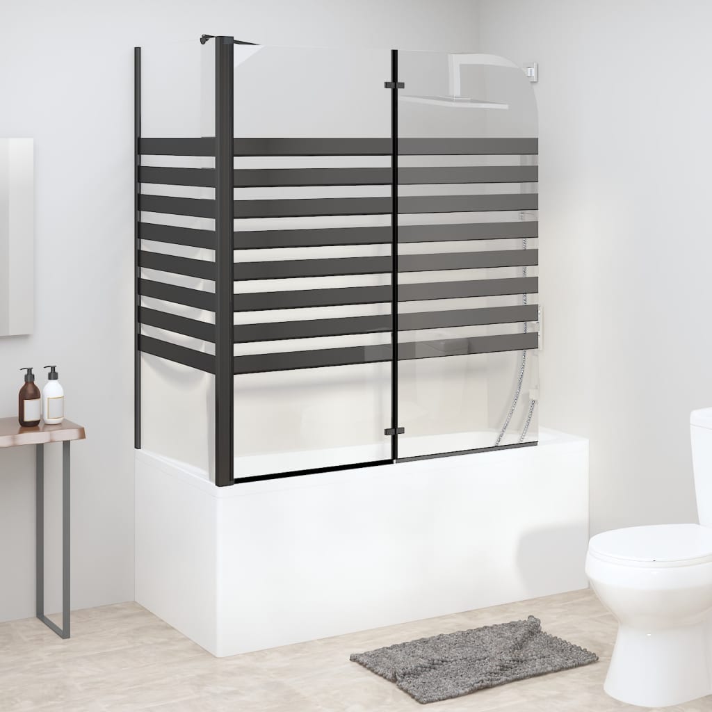 Duschabtrennung 120x68x130 cm Hartglas Gestreift