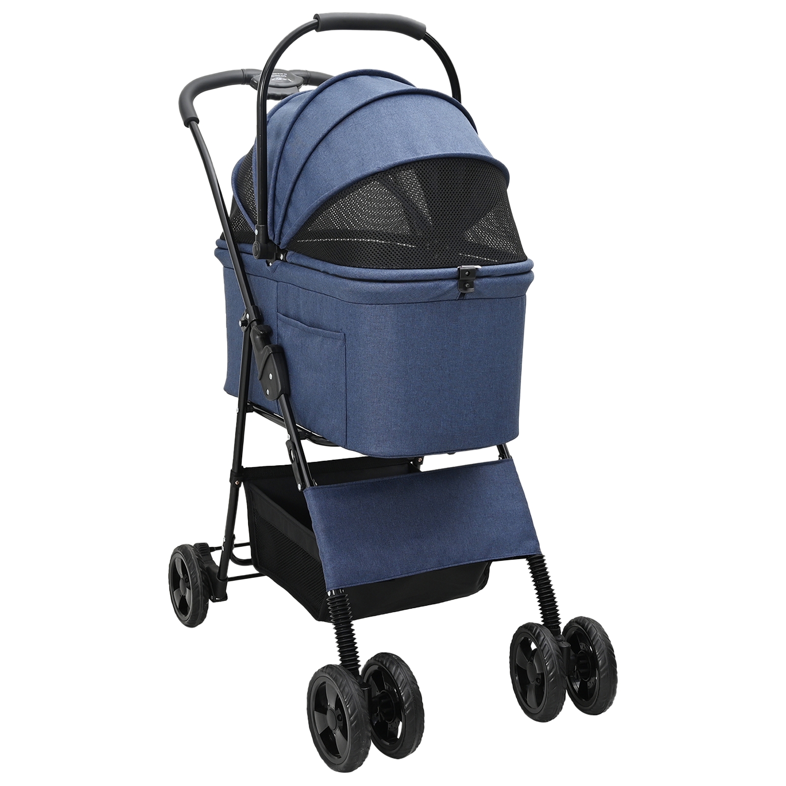 Faltbarer Haustierwagen Blau 81 x 47 x 99 cm Oxford Stoff Faltbarer Haustierwagen Blau 81 x 47 x 99 cm Oxford Stoff